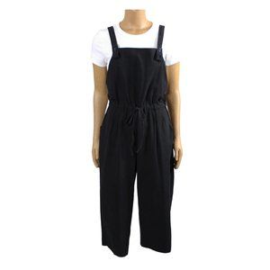 Zanzea Black Cotton Blend Jumper Overalls